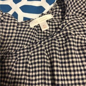 LC Lauren Conrad Black and White Gingham Blouse